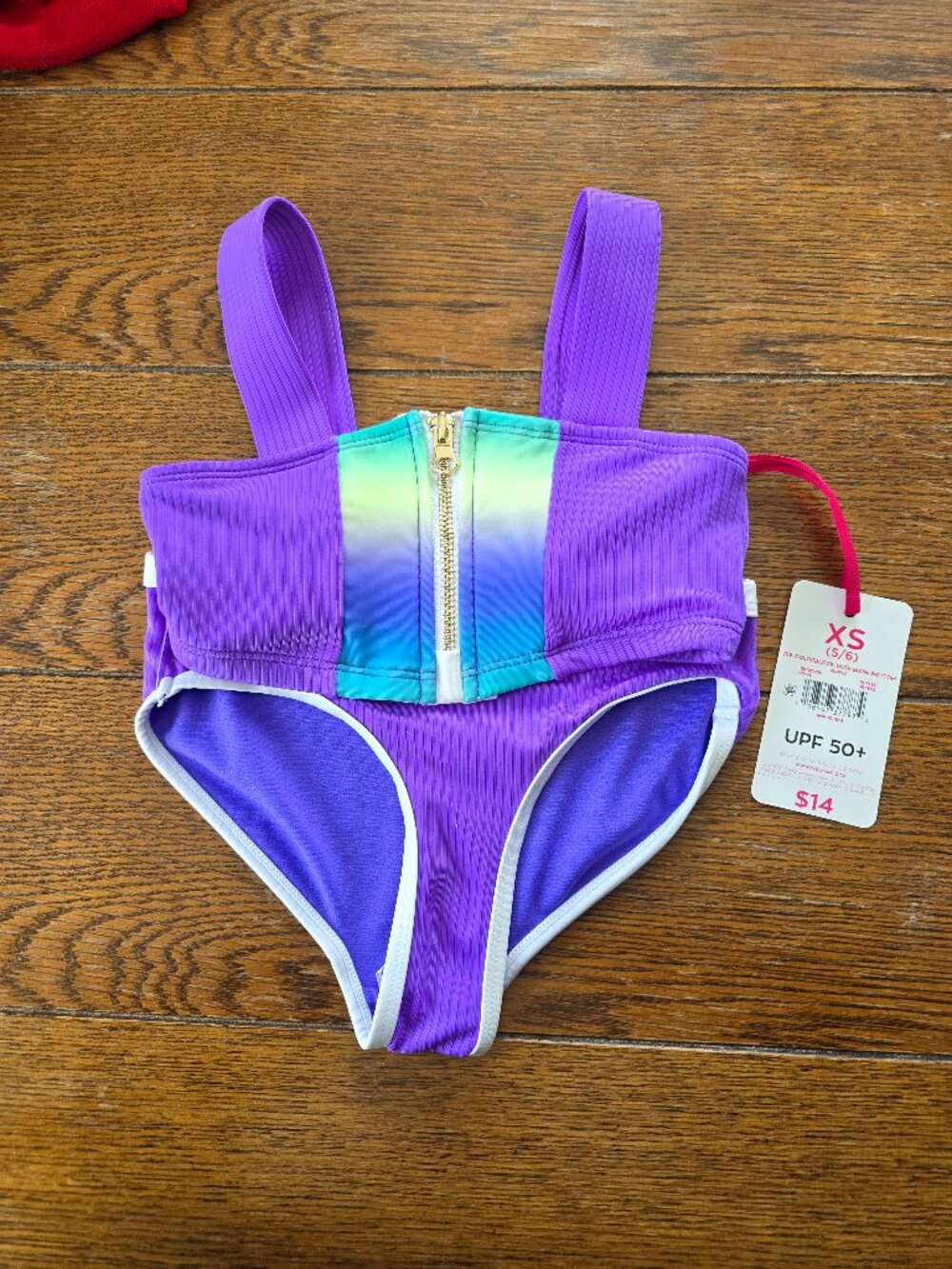 Justice Girls Ribbed Two-Piece Bikini Swimsuit – Size XS (5/6)